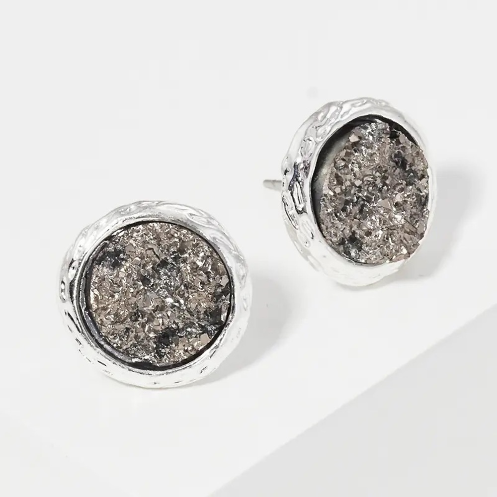 Simulated Druzy Stud Earrings